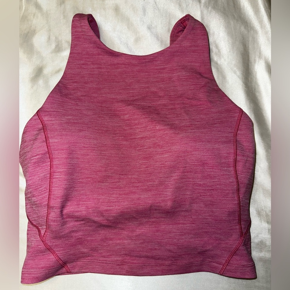 lululemon align high neck tank top - heathered pink blossom - size 4